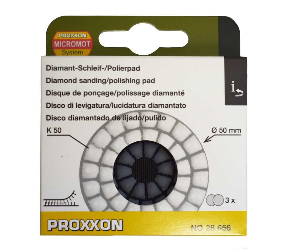 Set 3 discuri de șlefuit cu almaz flexibil PROXXON 28656 50mm GR50 photo 1