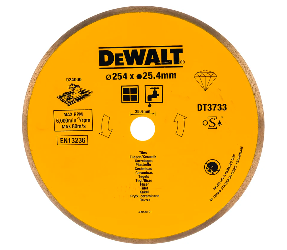 Disc de tăiat cu diamant DEWALT DT3733 254mm Solid Ceramică photo