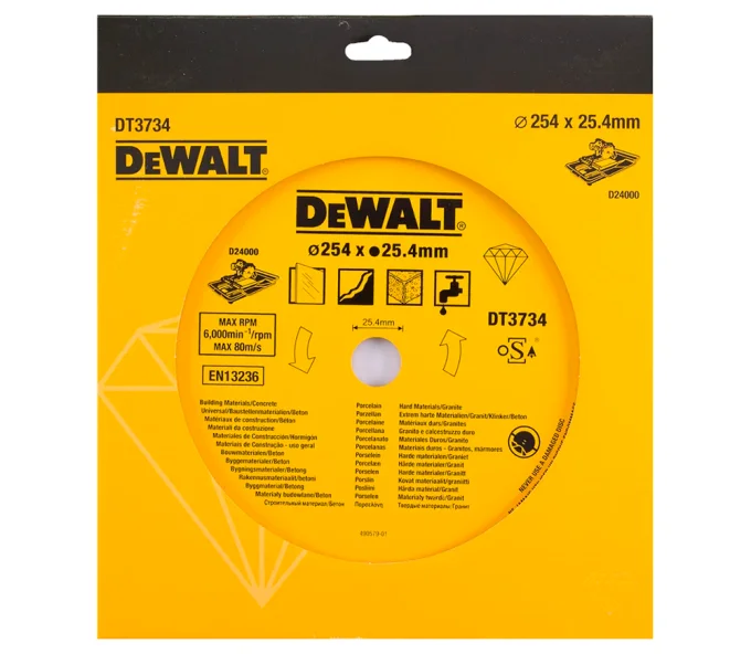 Disc de tăiat cu diamant DEWALT DT3734 254mm Segmentat Piatră-3
