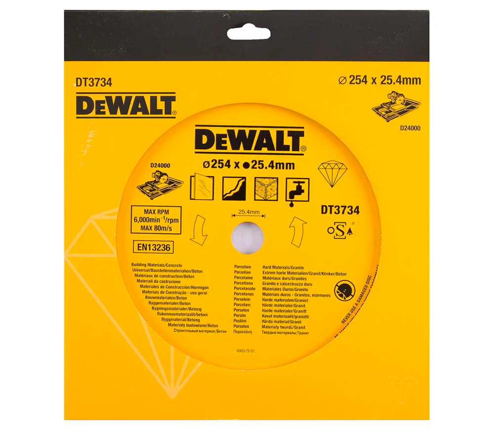 Disc de tăiat cu diamant DEWALT DT3734 254mm Segmentat Piatră photo 1
