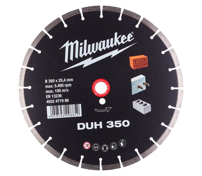 Disc de tăiat cu diamant MILWAUKEE HUDD350 MPP 350mm Segmentat Beton/Cărămidă-1