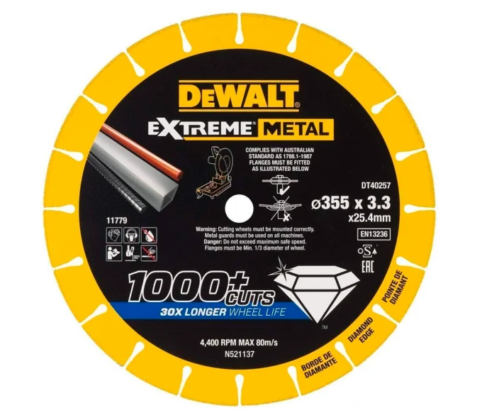 Disc de tăiat cu diamant DEWALT DT40257 355mm Segmentat Metal-1