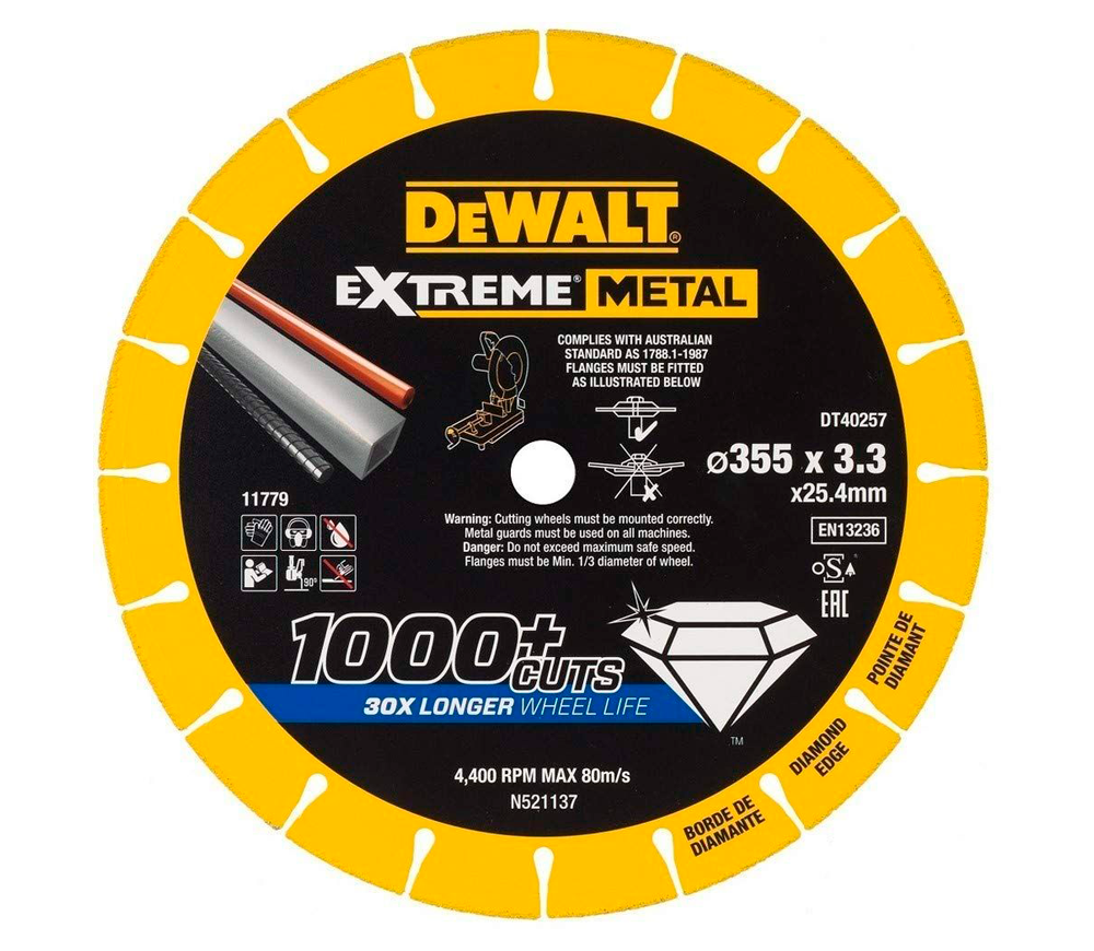 Disc de tăiat cu diamant DEWALT DT40257 355mm Segmentat Metal photo