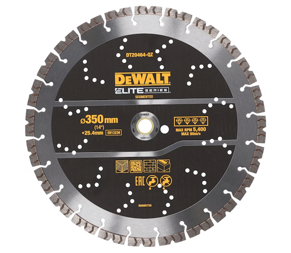 Disc de tăiat cu diamant DEWALT DT20464 355mm Segmentat Beton/Piatră/Cărămidă photo