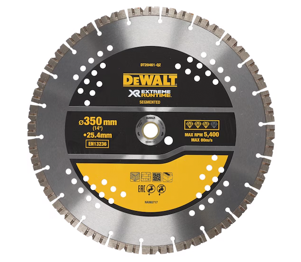 Disc de tăiat cu diamant DEWALT DT20461 350mm Segmentat Beton/Piatră/Cărămidă photo