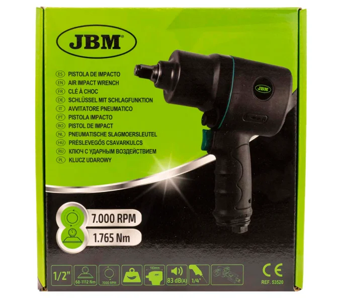 Mașină de înșurubat cu impact pneumatică JBM-53520 1756Nm 7000rot/min-7