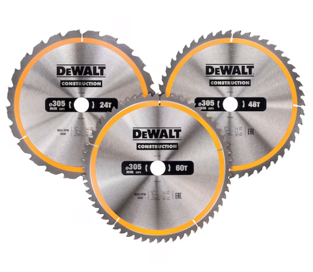 Набор пильных дисков 3 шт. DEWALT DT1964 305мм 2мм photo