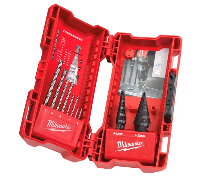 Set burghiuri pe metal MILWAUKEE Step & Drill bit combo 2-20mm HSS-1
