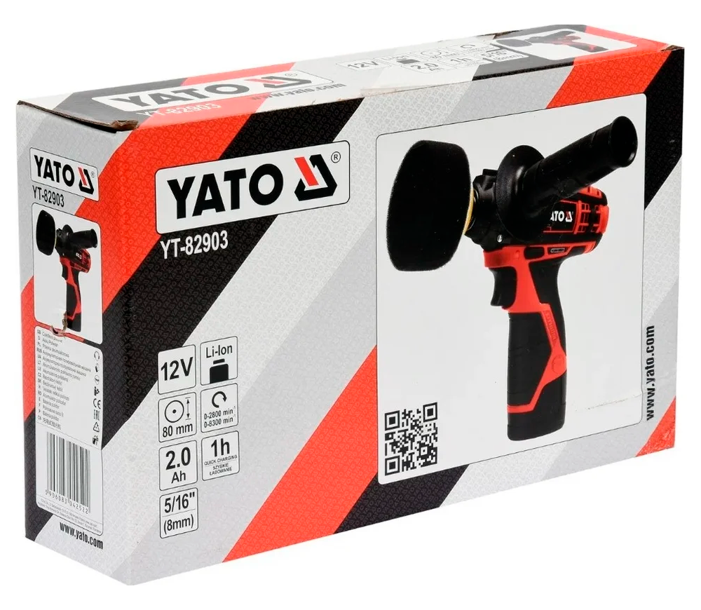 Полировальная машина аккумуляторная YATO YT82903 80мм 12В 2Ач photo 5