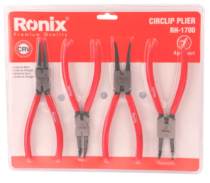 Набор 4 щипцов для стопорных колец RONIX RH-1700 180мм-4