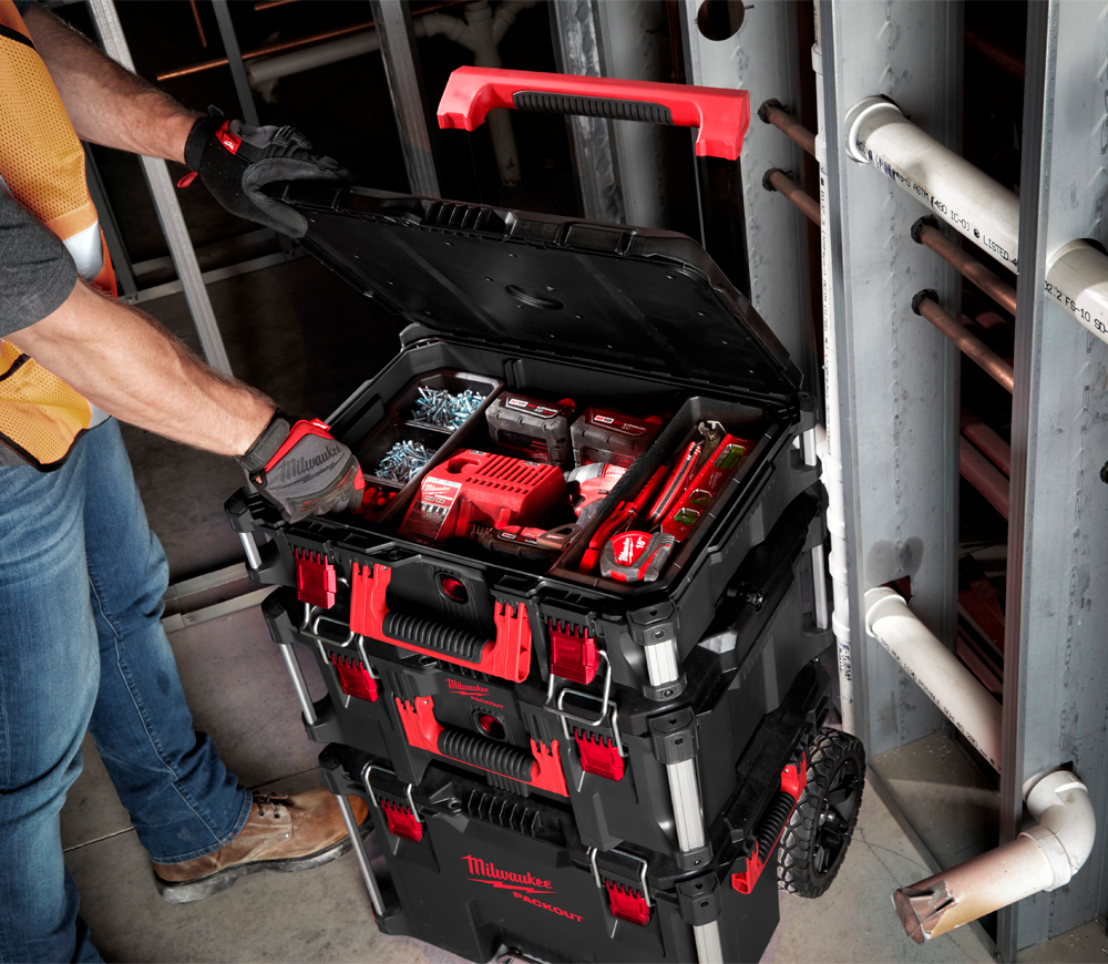 Set de cutii pentru scule MILWAUKEE PACKOUT TROLLEY BOX SET Plastic photo 3