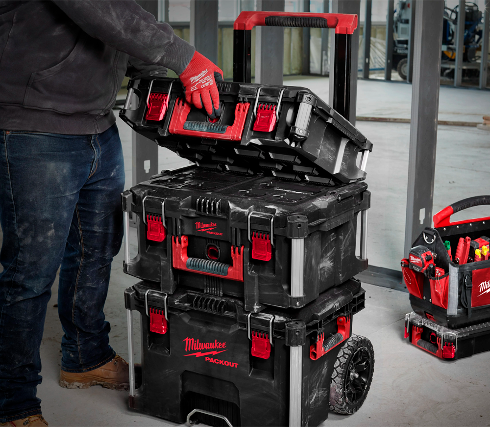 Set de cutii pentru scule MILWAUKEE PACKOUT TROLLEY BOX SET Plastic photo 4