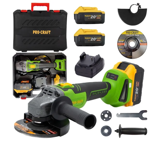 Угловая шлифмашина аккумуляторная ProCraft PWA216 125мм 20В 4Ач-4