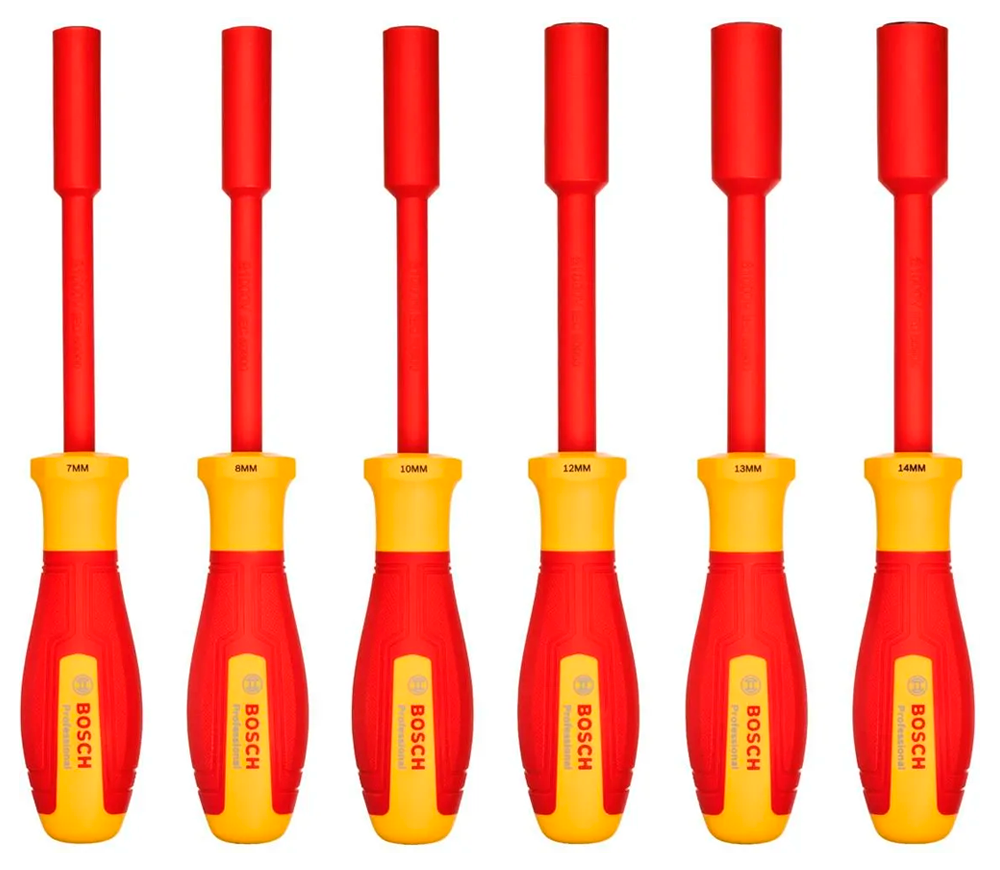 Set de șurubelnițe tubulare 6 buc de electrician BOSCH VDE 1600A02NF3 7-14mm photo 0