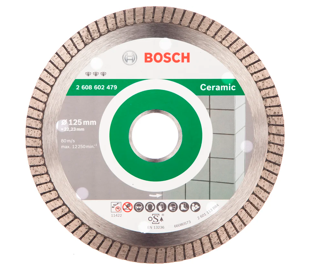 Алмазный отрезной диск BOSCH Ceramic Extraclean 2608602479 125мм Турбо Керамика photo