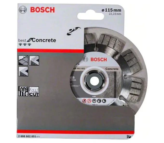 Disc de tăiat cu diamant BOSCH Best for Concrete 2608602651 115mm Segmentat Beton/Piatră/Cărămidă-2