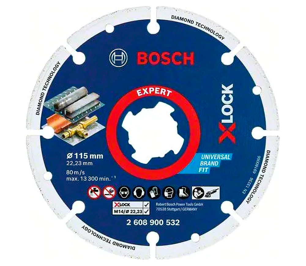 Алмазный отрезной диск BOSCH X-LOCK 2608900532 115мм Сегментированный Металл photo
