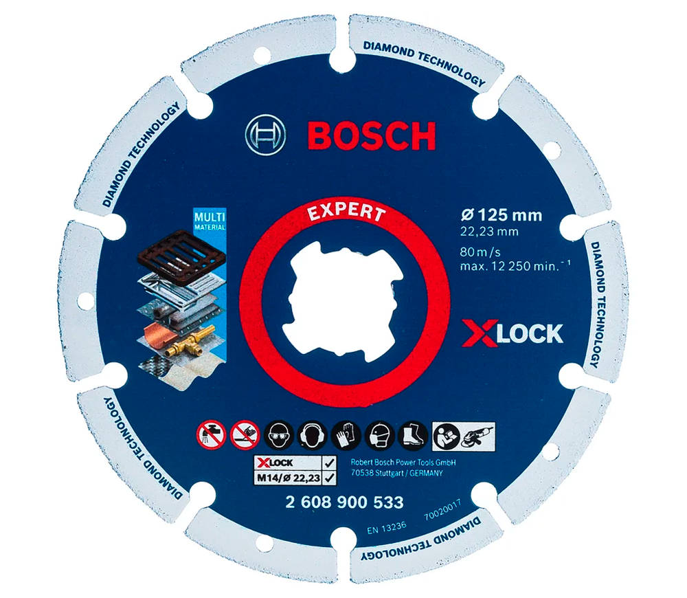 Disc de tăiat cu diamant BOSCH X-LOCK 2608900533 125mm Segmentat Metal photo