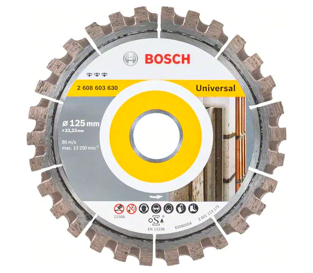 Алмазный отрезной диск BOSCH Universal 2608603630 125мм Сегментированный Бетон/Камень/Кирпич photo