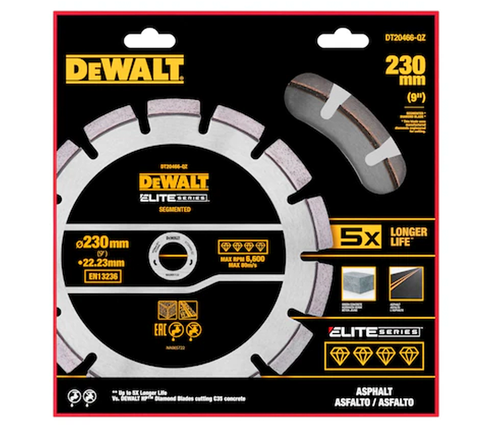 Алмазный отрезной диск DEWALT DT20466-QZ 230мм Сегментированный Асфальт photo 0