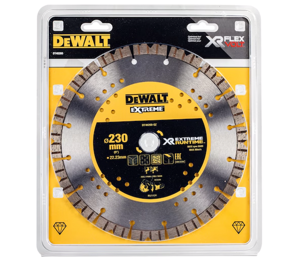 Алмазный отрезной диск DEWALT DT40260-QZ 230мм Сегментированный Бетон/Камень/Кирпич photo 0