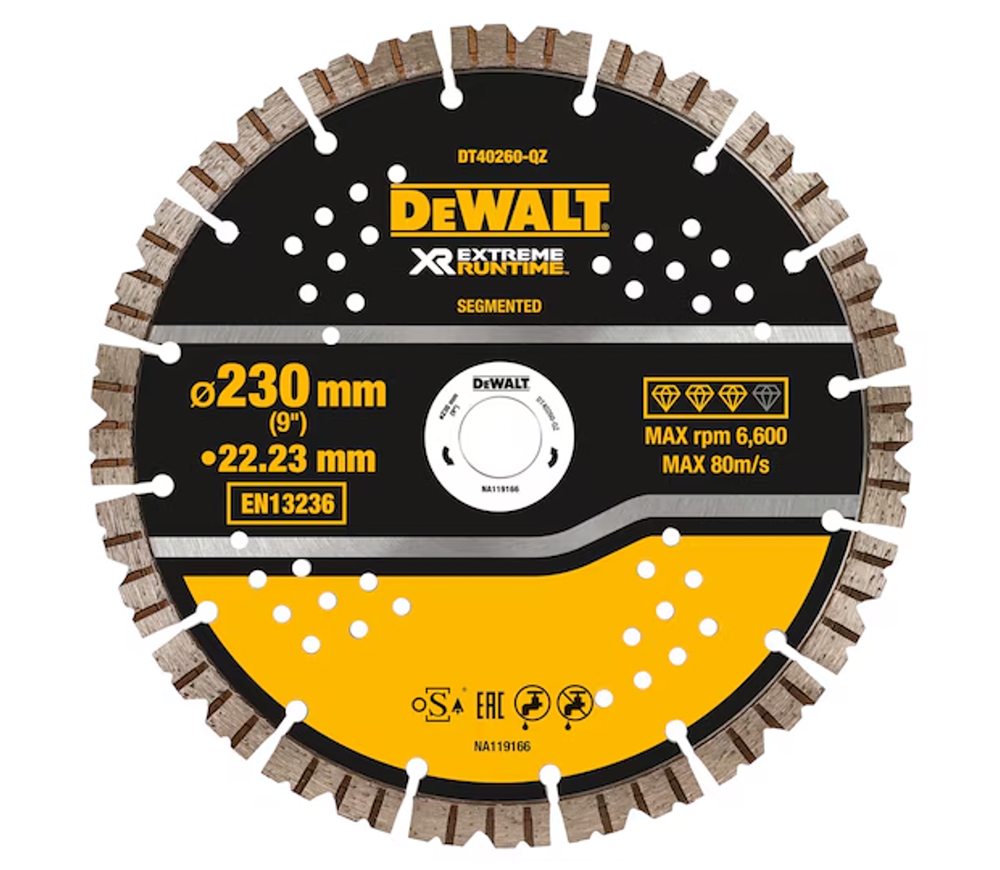 Алмазный отрезной диск DEWALT DT40260-QZ 230мм Сегментированный Бетон/Камень/Кирпич photo