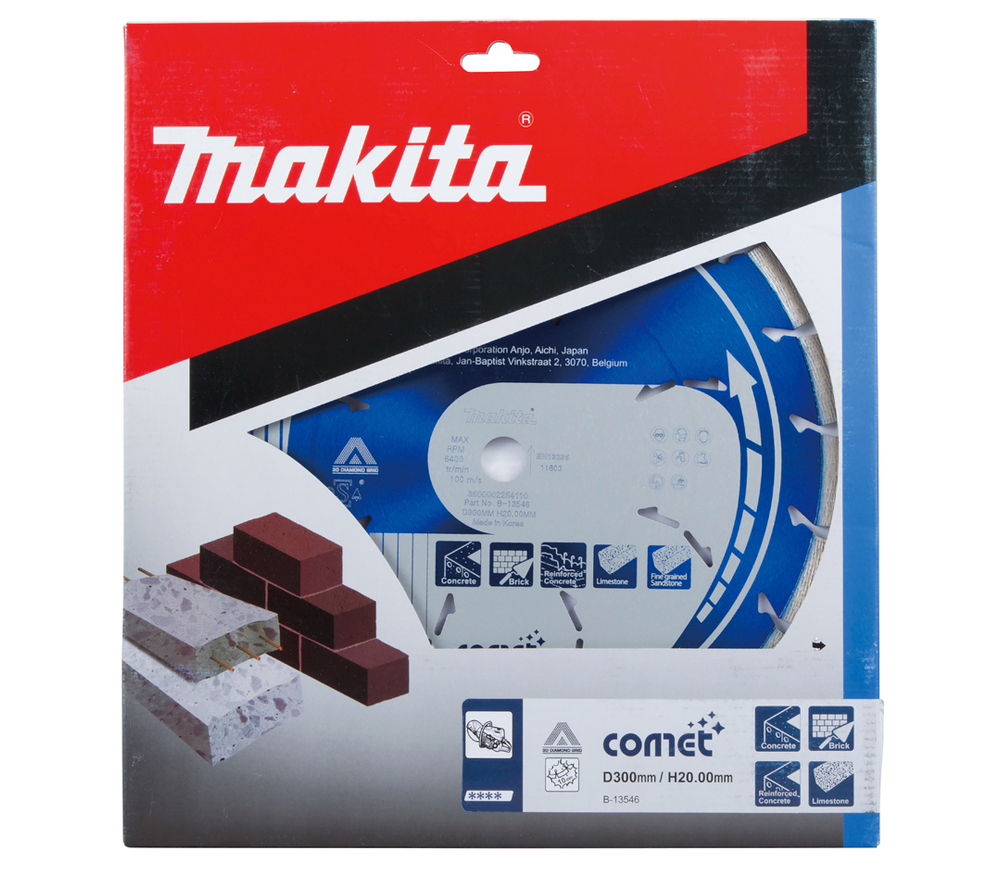 Алмазный отрезной диск MAKITA COMET B-13546 300мм Сегментированный Бетон/Камень/Кирпич photo 1