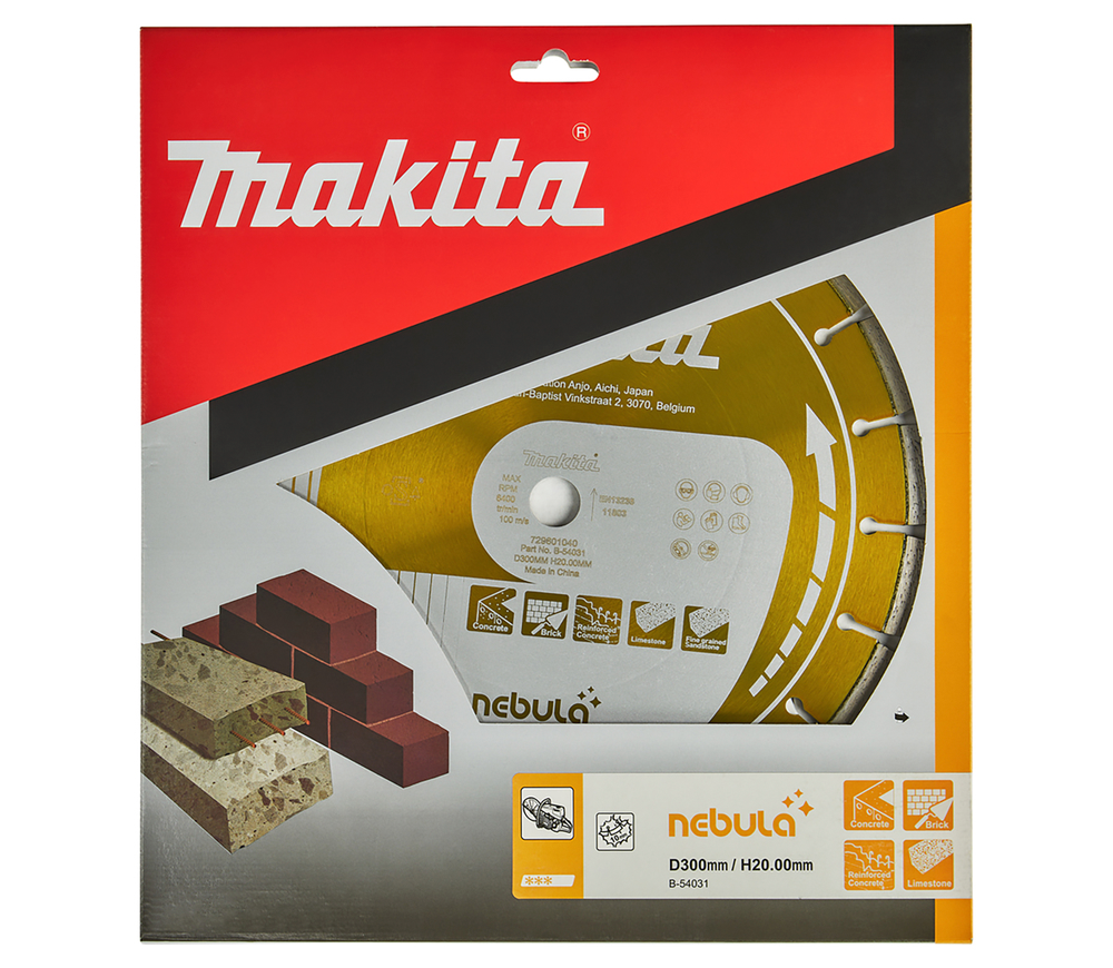 Алмазный отрезной диск MAKITA Nebula B-54031 300мм Сегментированный Бетон photo 0