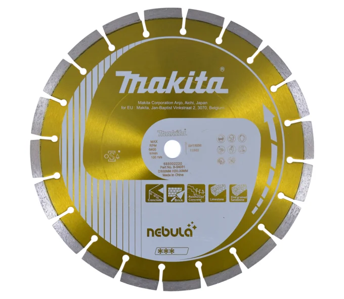 Disc de tăiat cu diamant MAKITA Nebula B-54031 300mm Segmentat Beton-1