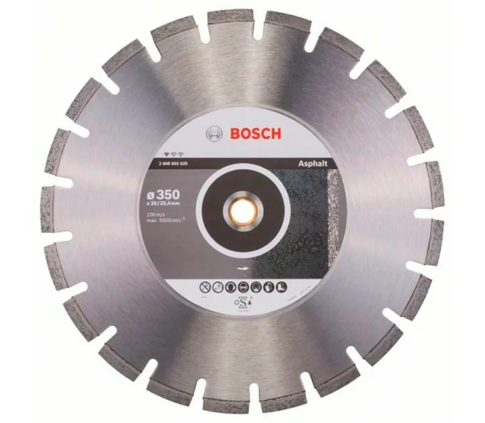 Disc de tăiat cu diamant BOSCH 2608602625 350mm Segmentat Asfalt-1