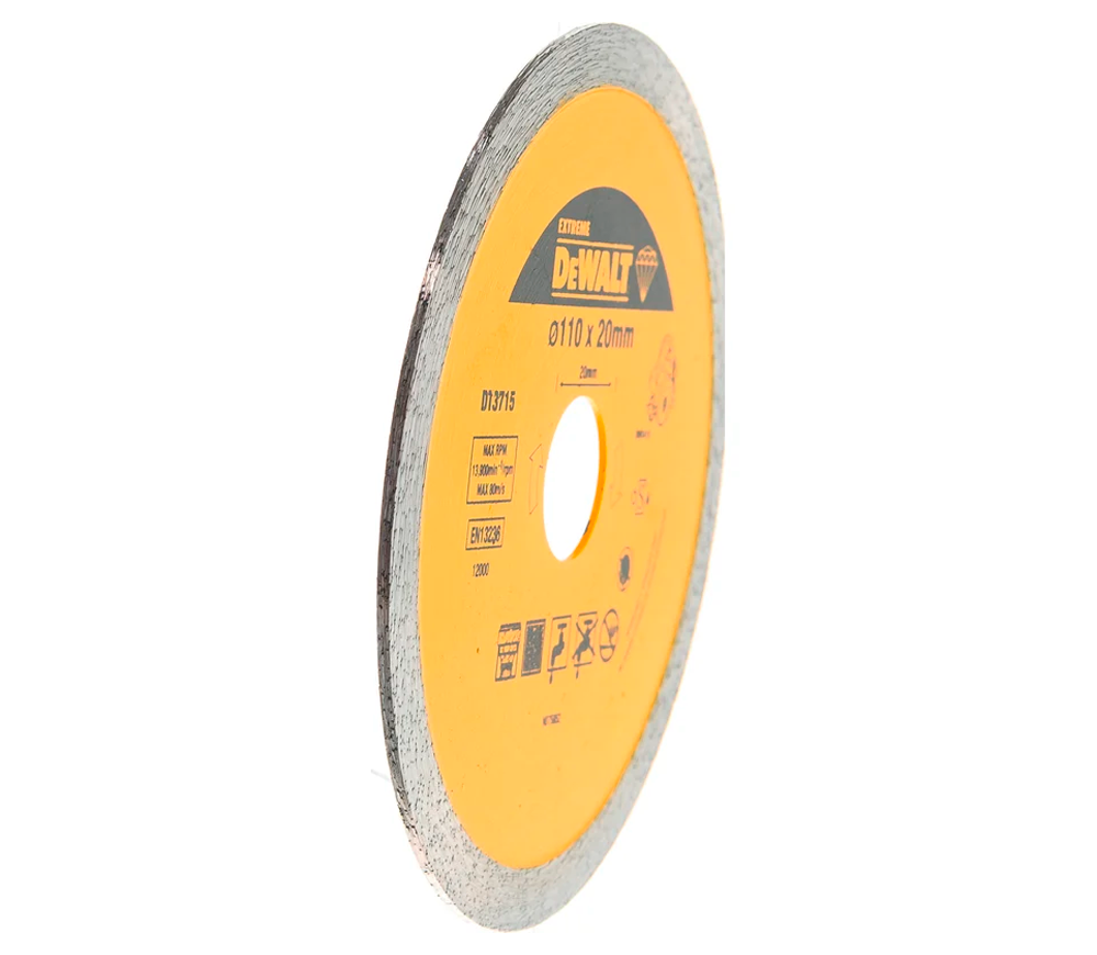 Алмазный отрезной диск DEWALT DT3715 110мм Сплошной Мрамор/Гранит photo 1