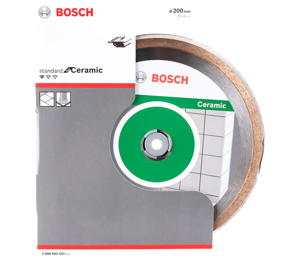 Disc de tăiat cu diamant BOSCH Professional for Ceramic 2608602537 200mm Solid Ceramică photo 1