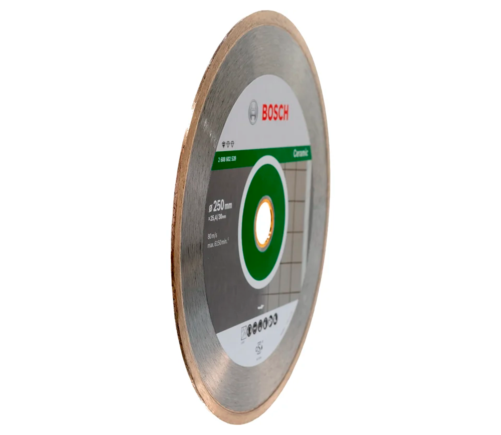 Disc de tăiat cu diamant BOSCH Professional for Ceramic 2608602539 250mm Solid Ceramică photo 0