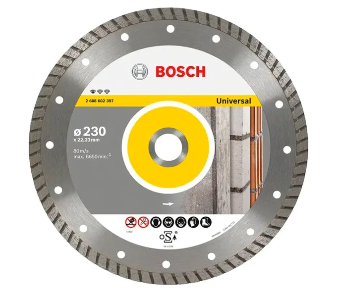 Disc de tăiat cu diamant BOSCH Universal  2608602397 230mm Turbo Beton/Piatră/Cărămidă-1
