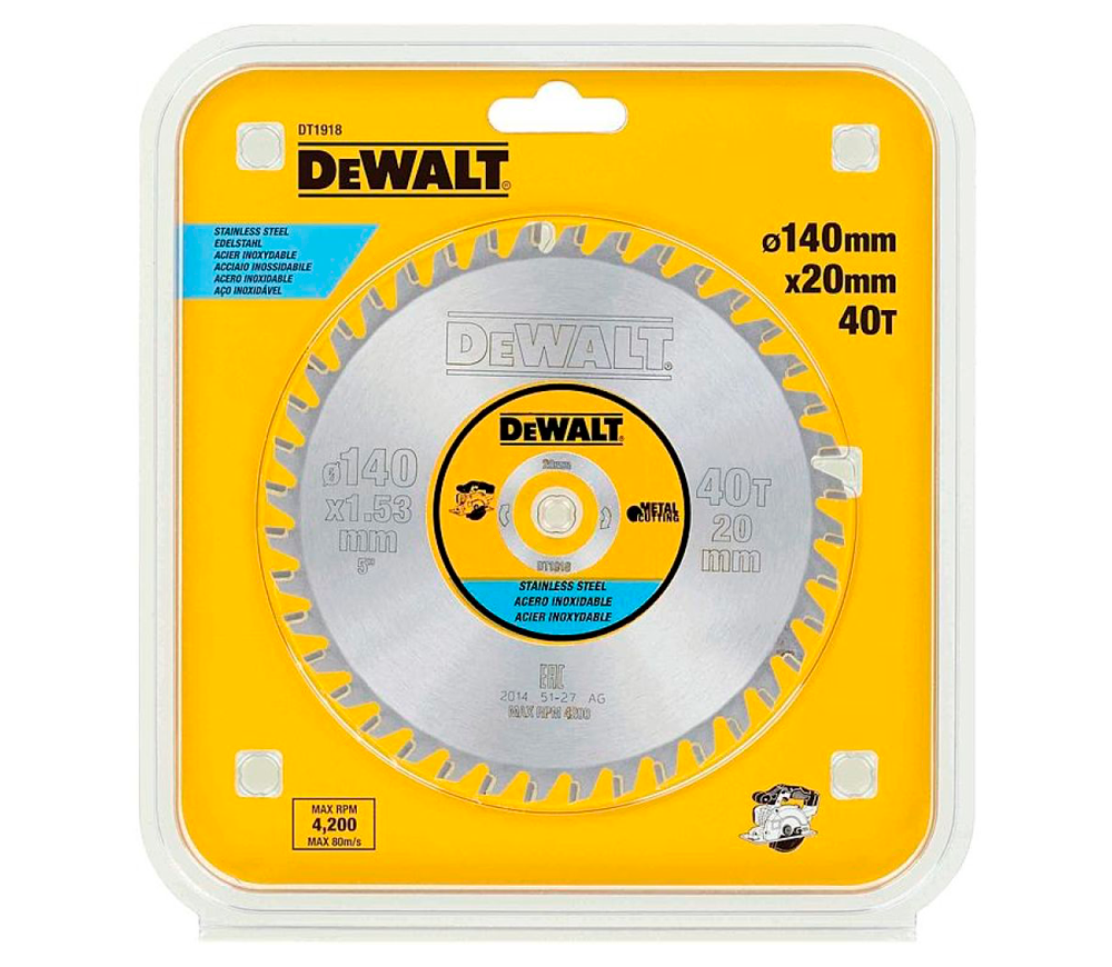 Пильный диск DEWALT DT1918 140мм 1.53мм photo 0