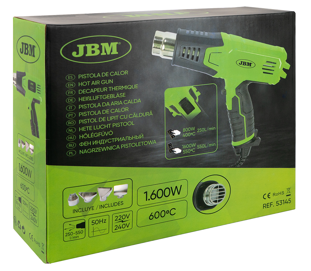 Suflantă de aer cald JBM-53145 1600w 600°C photo 4