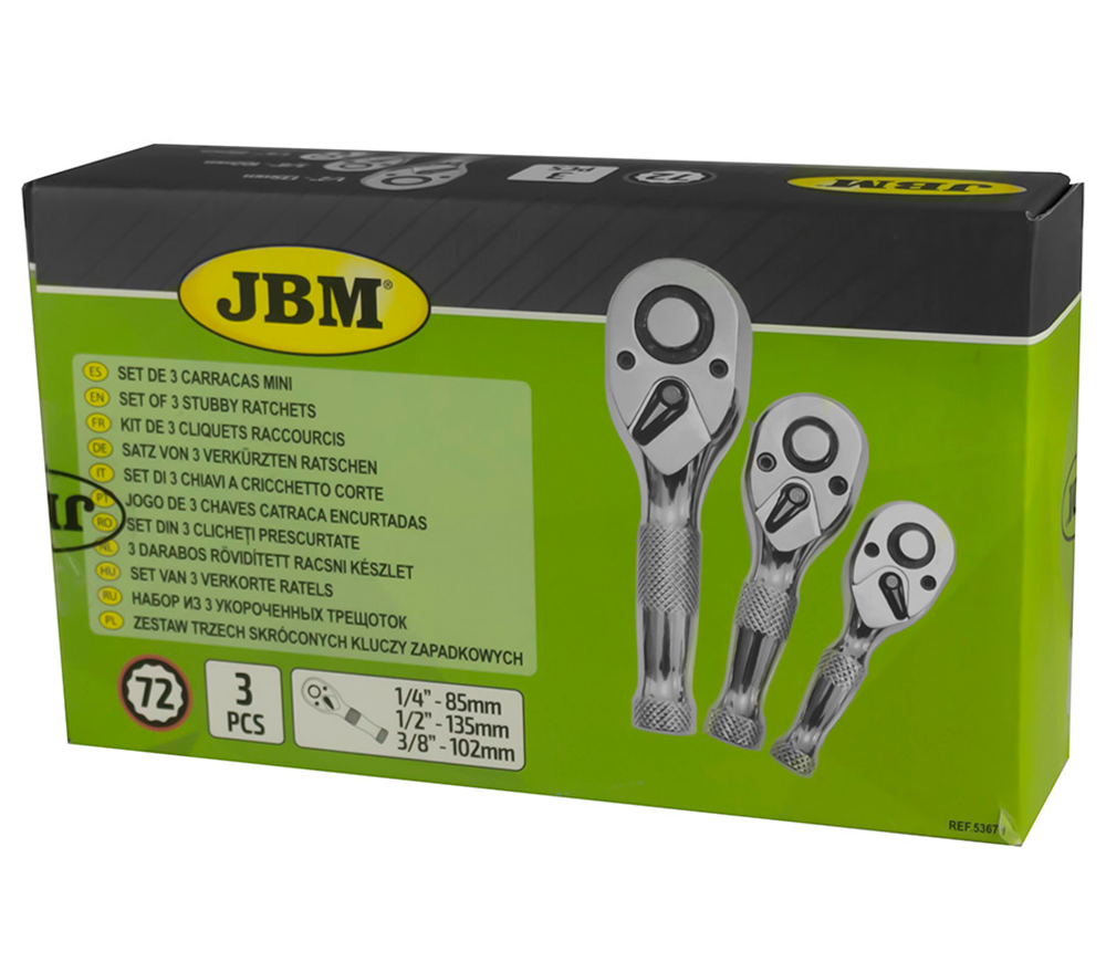 Set 3 chei cu clichet JBM-53671 1/2-1/4-3/8" 85-102-135mm photo 1