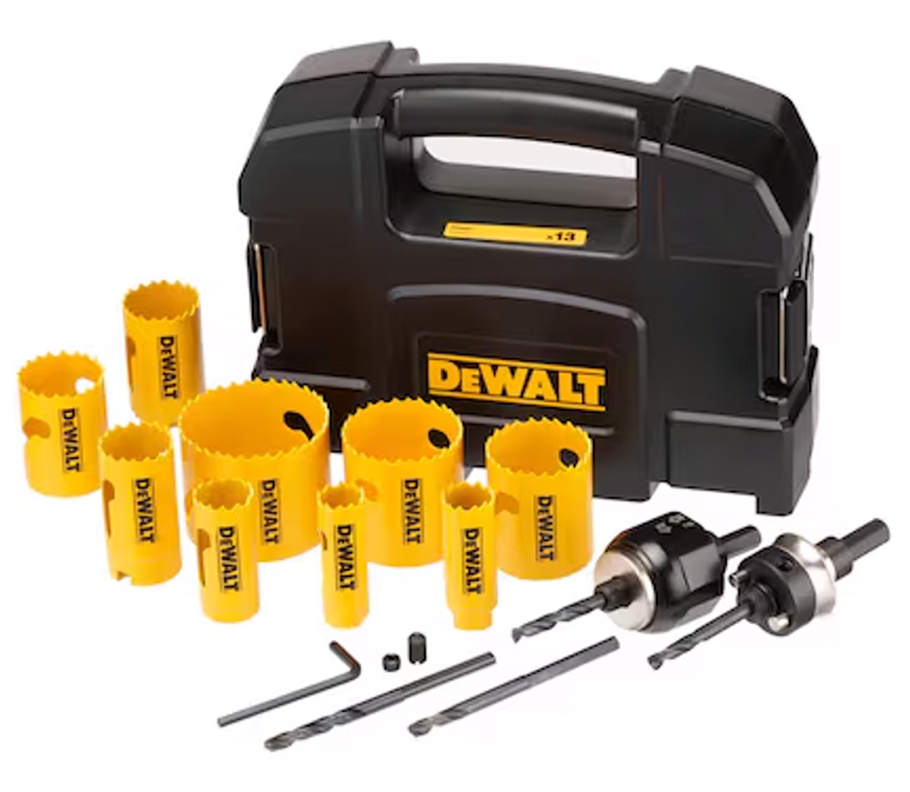 Set de coroane bimetalice DEWALT DT90361-QZ 20/22/25/32/35/35/38/44/51/64mm photo 0