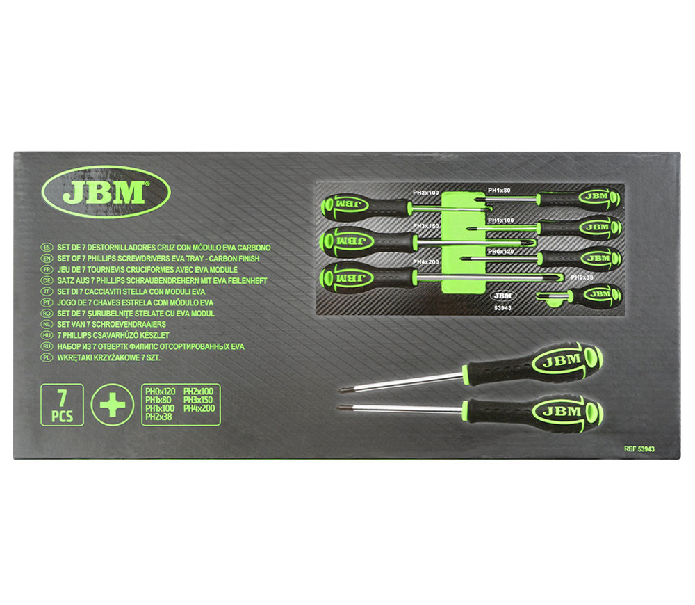 Набор отверток 7 шт JBM JBM-53943 PH0-PH4 photo 1