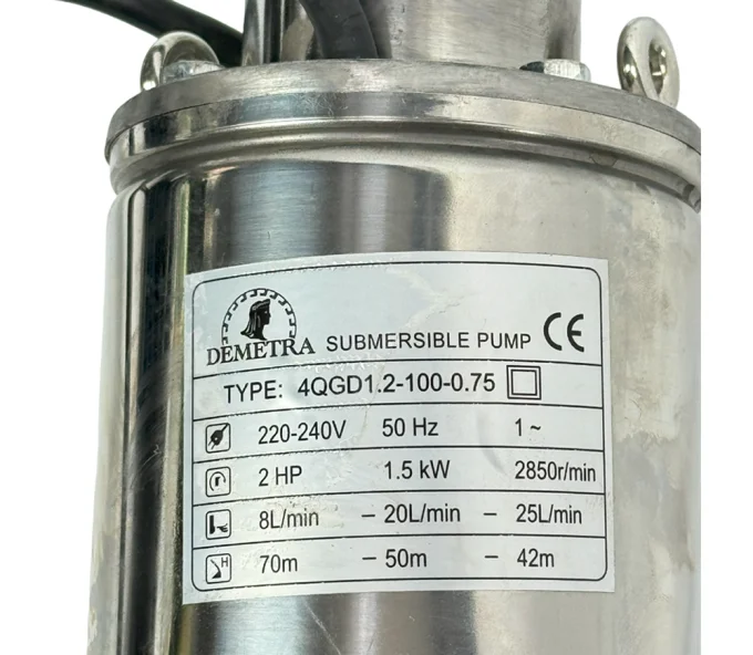 Pompă submersibilă Demetra 4QGD1.2-100-0.75 1500w 1500l/h-2