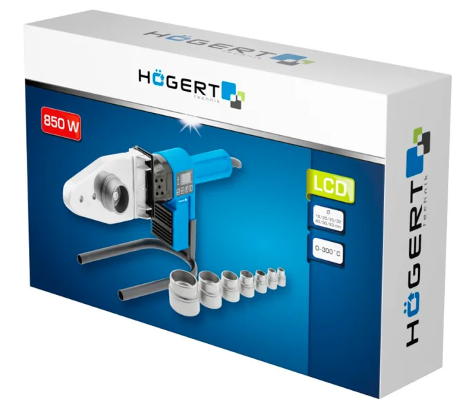 Аппарат для сварки полипропиленовых труб HOEGERT HT1P680 850вт 16/20/25/32/40/50/63мм-3