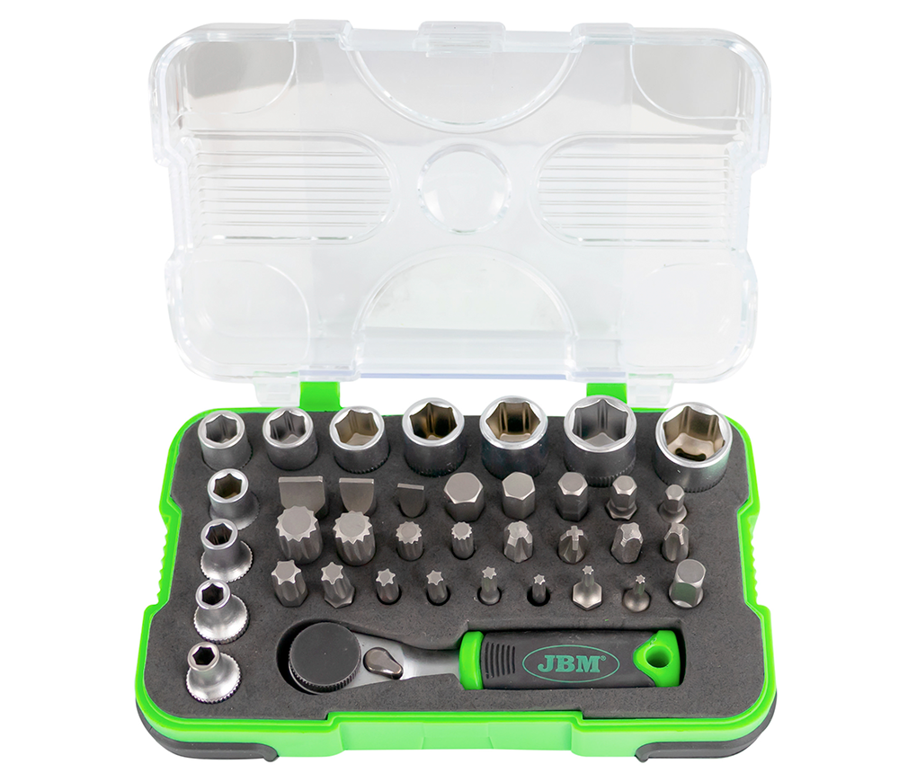 Set de duze tubulare și biți 37buc JBM-53156 4-13 mm SL/PH/PZ/T(TX)/HEX/Spline photo