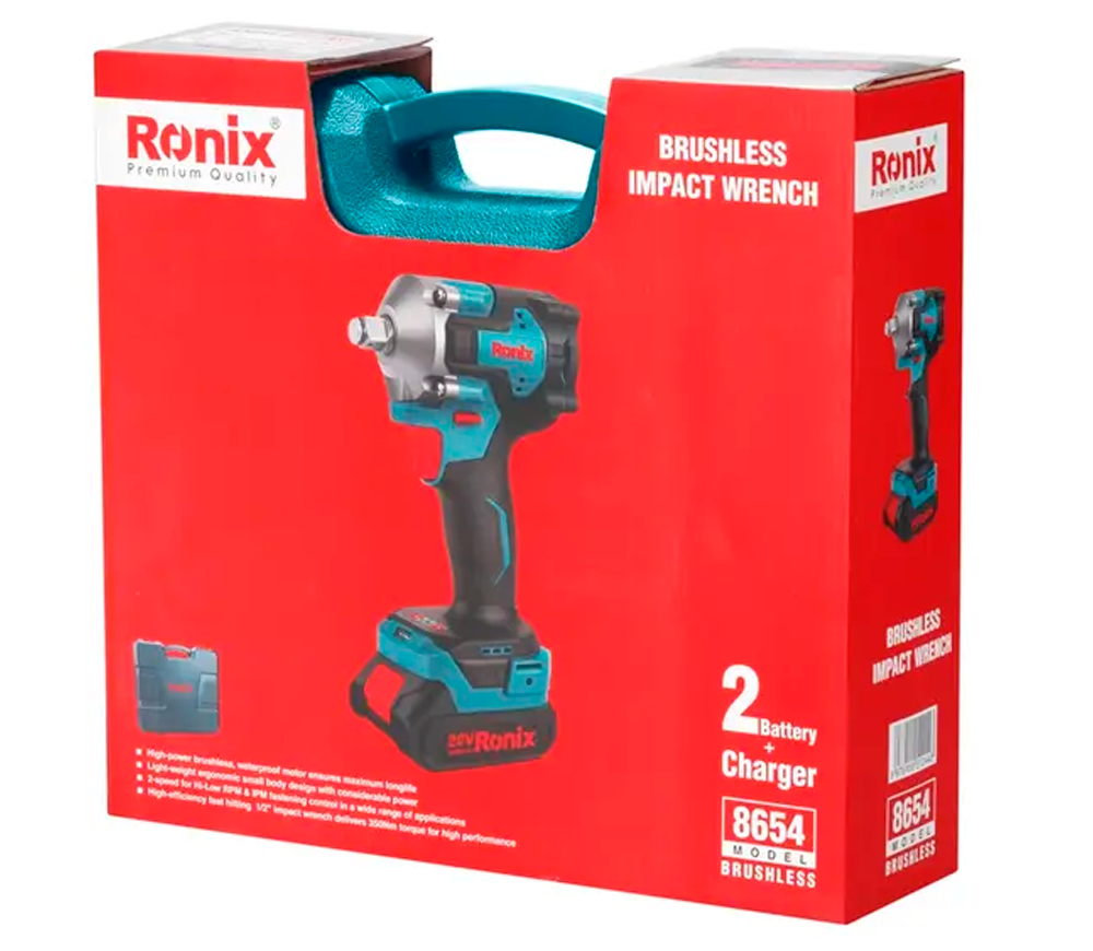 Гайковерт аккумуляторный RONIX 8654 20В 2Ач 350Нм photo 1