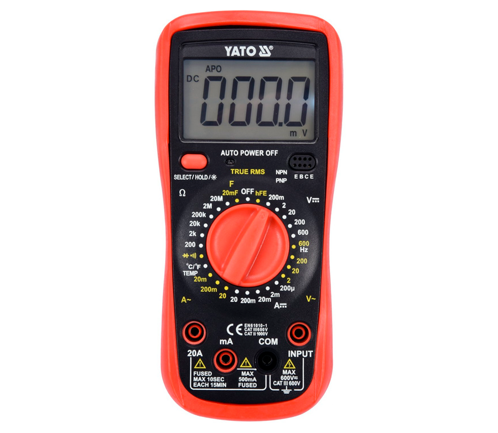 Цифровой мультиметр YATO YT73083 0/600В 0/20A photo 0