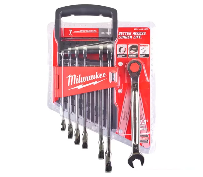 Set de 7 chei combinate cu clichet Milwaukee Maxbite 8-17mm-3