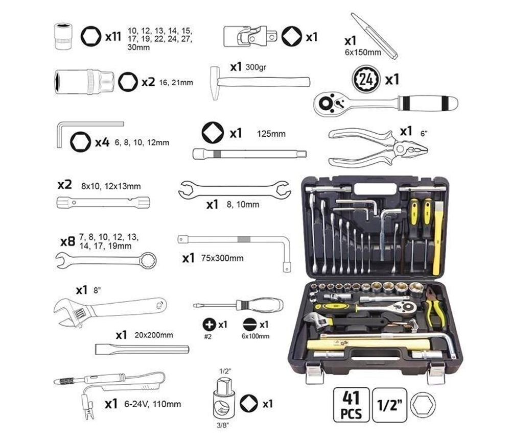 Set scule manuale JBM-52713 41unit. photo 2