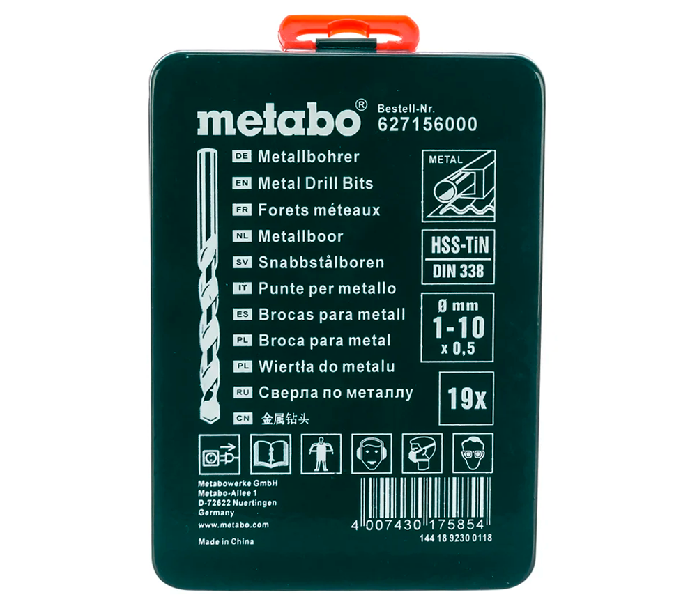 Set burghiuri pe metal METABO 627156000 1-10mm HSS-TIN photo 0