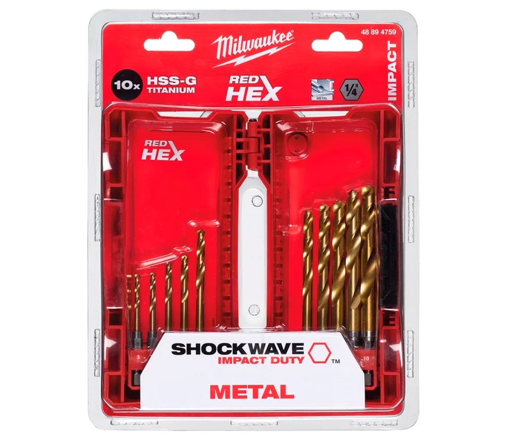 Набор сверл по металлу MILWAUKEE RED HEX 3-10мм HSS-TIN photo 0