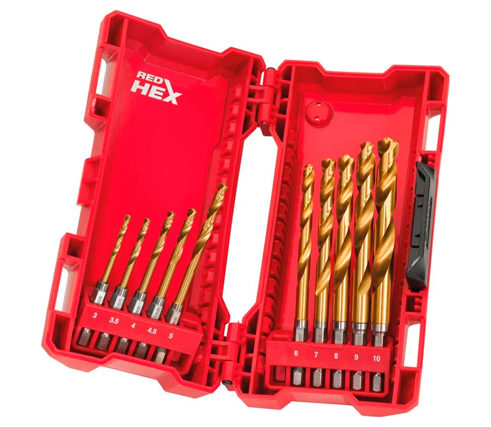 Набор сверл по металлу MILWAUKEE RED HEX 3-10мм HSS-TIN photo