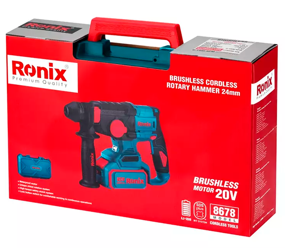 Ciocan rotopercutor cu acumulator RONIX 8678 2.5J 20V 4Ah photo 9